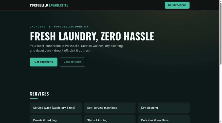 Web de muestra para lavandería
